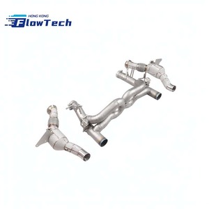 ระบบท่อไอเสียแบบ Catback พร้อมวาล์ว ทำจากสแตนเลส 304 พร้อมท่อเก็บเสียง สำหรับ Ferrari 488 GTB 3.9T V8 - Product Image 5