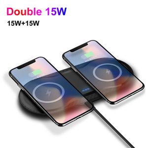 Caricatore Wireless 2 in 1 con Doppia Ricarica Rapida 15W, Ingresso QC 3.0 Type-C, Base di Ricarica da Viaggio per <span class=keywords><strong>Apple</strong></span> Airpod, Auricolari e Telefono - Product Image 2