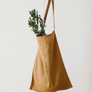 Sac fourre-tout en coton et lin réutilisable et écologique, sac fourre-tout de courses recyclable - Product Image 3