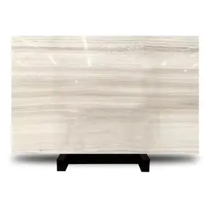 Vente en gros de dalle de marbre Serperggiante blanche en pierre naturelle Marbre à grain de bois blanc Marbre design en bois