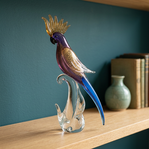 Nuevo adorno artesanal de cristal de Murano soplado a mano, estilo Art Deco, con diseño de loro, para decoración del hogar en Diwali y bodas. - Product Image 6