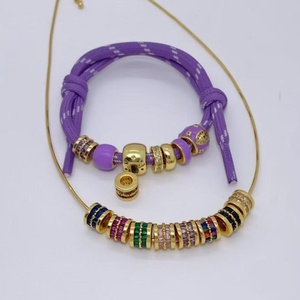 Collar de cuentas deslizantes de esmalte colorido de alta calidad, apilable, con dijes de donut arcoíris para mujer, joyería de verano para la playa - Product Image 3