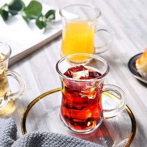 Vasos Pequeños de Vidrio Estilo Árabe, Populares en el Mercado de Oriente Medio, para Té Turco Rojo y Negro, Venta al Por Mayor Personalizada - Product Image 5