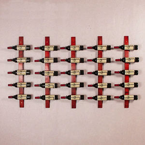 レッドウッドデザイン壁取り付けステンレス鋼ワインラッククリエイティブ赤ワインハンガーカスタムカラー無垢材大型家庭用家具 - Product Image 1