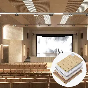 Ses geçirmez Akupanel kaplama çıtaları ahşap çıtalı akustik duvar panelleri