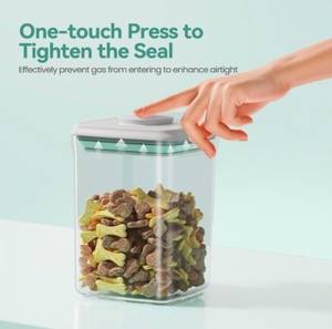Dog Cat POP Treat-Airtight <b>Jar</b>-Container Stackable One-Touch Opening for Snacks Candy Salt Herbs <b>Spices</b> - Product Image 2