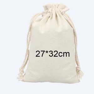 Sac à cordon en toile de coton naturel personnalisé par le fabricant, pochette à cordon en calicot de coton beige avec cordon en coton - Product Image 5