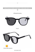 Nouvelles Lunettes de Soleil Photochromiques Carrées Style Européen et Américain 2026 pour Hommes – Monture en Acétate Élégante avec Verres Amovibles Tendance