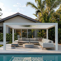 Pergola extérieure automatique rétractable avec toit à lames orientables en aluminium