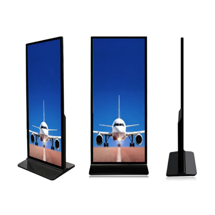 55 65 75 86 इंच मंजिल स्टैंड HD स्क्रीन एलसीडी विज्ञापन प्रदर्शन सार्वजनिक इनडोर विज्ञापन डिजिटल साइनेज
