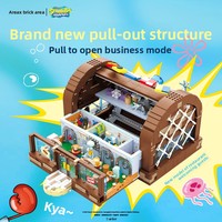 AREAX AB0027 Krabby Patty Sea Restaurant Blocs de construction DIY Modèle d'architecture en plastique ABS Jouet cadeau pour garçons et filles