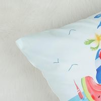 Taie d'oreiller géante d'été, 45 x 45 cm, motif maison de plage, crème glacée, jus de pastèque, noix de coco, décoration pour canapé et lit