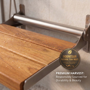 Foldable Wall Mounted Teak Shower Seat Stainless Steel Bath Bench Folding Shower <b>Chair</b> <b>for</b> <b>Bathroom</b> - Product Image 4