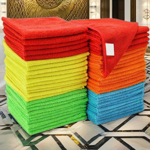 Toallas de microfibra de nailon 85% poliéster 15% Premium para coches, trapos de limpieza absorbentes de secado rápido, toallas de tienda de 400gsm para el hogar - Product Image 1