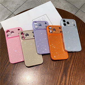 Nouvelle coque de téléphone en verre dégradé scintillant avec diamants pour iPhone 17 16 15 14 Pro Max – Coque arrière transformée - Product Image 1