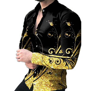 Nuovo arrivo <span class=keywords><strong>camicia</strong></span> estiva da <span class=keywords><strong>uomo</strong></span> alla moda Top Brand Chemise tutta su colletto a Polo <span class=keywords><strong>fantasia</strong></span> stampato in cotone <span class=keywords><strong>lino</strong></span> - Product Image 2