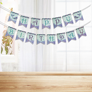 Bannière de joyeux <span class=keywords><strong>anniversaire</strong></span> sirène <span class=keywords><strong>personnalisable</strong></span> en papier écologique coloré, durable, pour fête d'<span class=keywords><strong>anniversaire</strong></span> ou fête pour animaux de compagnie - Product Image 3