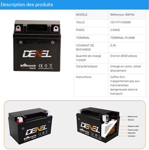 Meilleure vente Prix fabricant Batterie moto 12 V YTX5LBS 12 V <span class=keywords><strong>YTX5L</strong></span> <span class=keywords><strong>BS</strong></span>(MF)12 V 4AH DENEL 6MF9 - Product Image 6