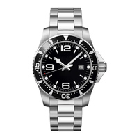 Montre de luxe pour homme avec boîtier en alliage, bracelet en acier inoxydable de 44 mm, étanche, mouvement à quartz, cadran élégant et aiguilles.
