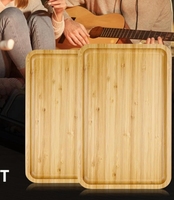 Plateau de service rectangulaire en bois avec design de plat, couleur et logo personnalisables, style américain pour un usage domestique