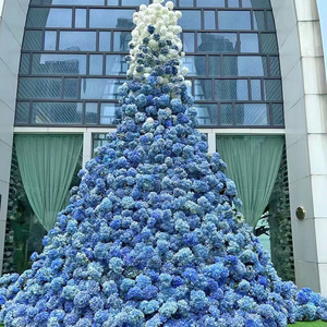 Bouquet de fleurs artificielles bleues Lichao en soie mélangée, accessoires de photographie de mariage en extérieur, décorations pour la maison, tissage artisanal - Product Image 2