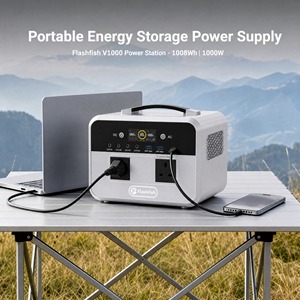 สถานีพลังงาน LiFePO4 1000W 1000wh สำหรับแล็ปท็อปและโทรศัพท์ แบตเตอรี่ลิเธียมไอรอนฟอสเฟต คลื่นไซน์บริสุทธิ์ อายุการใช้งาน 4500 รอบ - Product Image 2