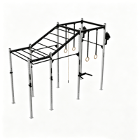 Structure d'entraînement multifonctionnelle autoportante en acier inoxydable pour extérieur, pour barres de traction, entraînement de force, musculation et salle de sport