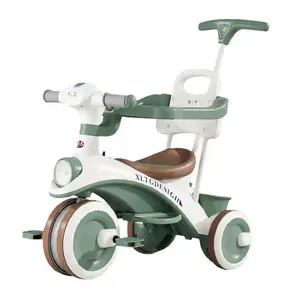 2024 sıcak satış Mini üç tekerlekli denge bisiklet çocuklar için gaz Powered plastik bebek oyuncak araba ile itin gidon