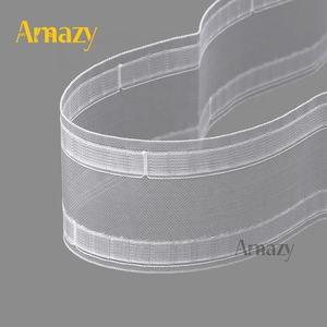 Cinta de cortina plegable ondulada de nailon 100% moderna Cinta de pista de cortina ondulada 2,2 veces Cinta de cortina plegable ondulada - Product Image 3