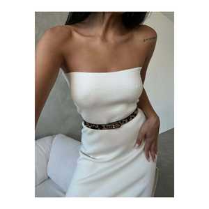 Ceinture élastique fine pour femme à imprimé léopard avec boucle à verrouillage automatique, ceinture en tissu polyester pour robe et pantalon - Product Image 2