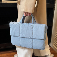 Sac à ordinateur matelassé en polyester-coton de luxe personnalisé, sacs fourre-tout de grande capacité, sac pour ordinateur portable rembourré en coton pour les trajets domicile-travail