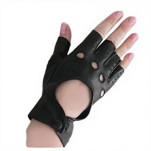 Guantes de invierno de piel de oveja auténtica para hombre, casuales, lisos, hasta la muñeca, finos, con detección táctil - Product Image 2