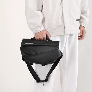 Bolso Cruzado de PU Ligero y Moderno para Hombre, Resistente al Agua, Multifuncional, para Pecho y Hombro, Estilo Motociclista - Product Image 4