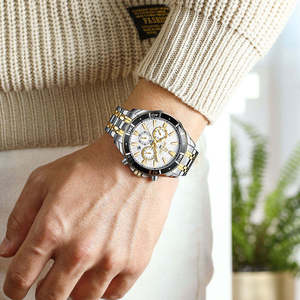 REWARD RD81134M Alloy <b>Case</b> Quartz Men's Sports <b>Watch</b> Chronograph Waterproof Stainless Steel Strap Fashion Multi-Functional - Product Image 4