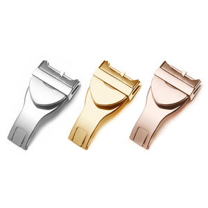 Fermoirs papillon de 18mm Boucles de montre Fermoirs pliants en acier inoxydable Boucles de déploiement pour <span class=keywords><strong>Tud</strong></span> Rose Gold - Product Image 1