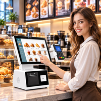 Caisse enregistreuse POS à double écran de 15,6 pouces, système POS tout-en-un, caisse enregistreuse POS pour les points de vente, systèmes POS pour les magasins de détail