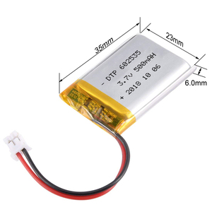 ราคาขายส่ง แบตเตอรี่ลิเธียมไอออนแบบ Pouch 3.7V 500mah รุ่น Li Ion <span class=keywords><strong>Polymer</strong></span> <span class=keywords><strong>602535</strong></span> แบตเตอรี่ลิโพกึ่งโซลิดสเตต 3.7V 500mah - Product Image 5