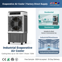 Climatiseur portable d'intérieur avec réservoir d'eau de 30 L, refroidisseur d'air évaporatif sur pied pour la maison, le bureau et le magasin