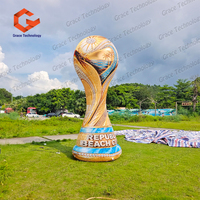 Ballon publicitaire géant gonflable en forme de trophée de football, répliques de modèles de trophées gonflables pour l'affichage