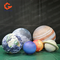 Ballon gonflable lumineux LED en PVC, planètes (Lune, Terre, Soleil, Mars, Saturne) pour la publicité et la décoration d'événements