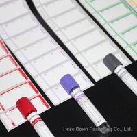 Autocollant d'étiquette de tube à essai de papier médical revêtement UV autocollant adhésif imperméable pour les étiquettes de réactif d'échantillonnage de virus de prélèvement sanguin