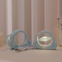 Nouvelle Lampe de Nuit Créative en Résine Nuage pour Chambre et Bureau, Lampe USB d'Ambiance Décorative, Cadeau d'Anniversaire