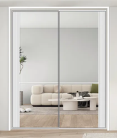 Porte coulissante en verre à cadre étroit en aluminium, style minimaliste moderne, isolation acoustique pour chambre, salon, balcon, cloison intérieure