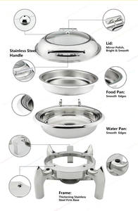 Olla Eléctrica Rectangular de Acero Inoxidable de 9L para Calentar Alimentos, con Tapa de Vidrio, Dorada, de Lujo, para Buffet, para Hotel - Product Image 4