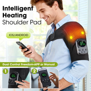 Masseur d'épaule chauffant pour physiothérapie, contrôle sans fil, vibration, compresse chaude, coussin de massage, appareil de thérapie pour les épaules pour usage quotidien - Product Image 5
