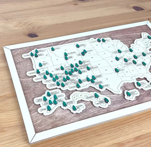 Bản đồ du lịch quốc gia 3D khắc gỗ bản đồ du lịch treo tường thân thiện với môi trang trí nhà chúng tôi công viên quốc gia bản đồ - Product Image 6