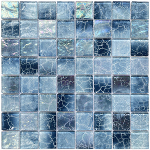 Mosaicos de Vidrio para Piscina, Mosaico de Vidrio Iridiscente Azul Esmerilado para Baño, Cocina y Revestimiento - Product Image 6