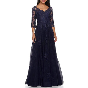 Evening Gown Long A-Line Chiffon Sweetheart Neck Empire Waist Floral Print <b>Sequins</b> For Brides Parties Hostess Banquet Attire - Product Image 3