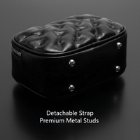 Sac bandoulière matelassé en PU noir de luxe 3D effet popcorn avec fermeture éclair, personnalisable avec logo, portable, multifonctionnel, pochette cadeau pour produits de soin
