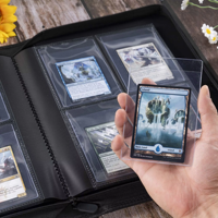 Offre Spéciale porte-cartes semi-rigide à 4 poches pouvant contenir 160 cartes en PVC avec couvercle en PU